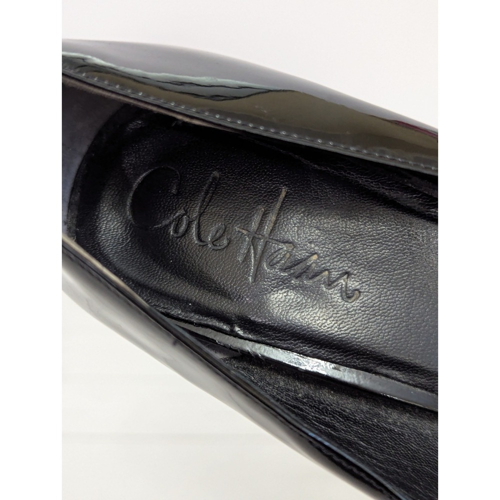 Women's Cole Haan Classic Black Patent Leather High Heel Pumps Size 7.5 B - Picture 9 of 16